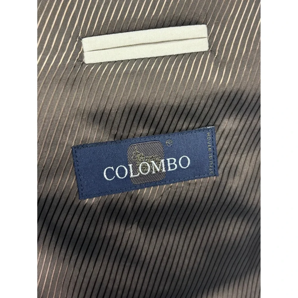 Hugo Boss 36R Brown Chalk Stripe Flannel Wool Cashmere Blazer Jacket Sport Coat